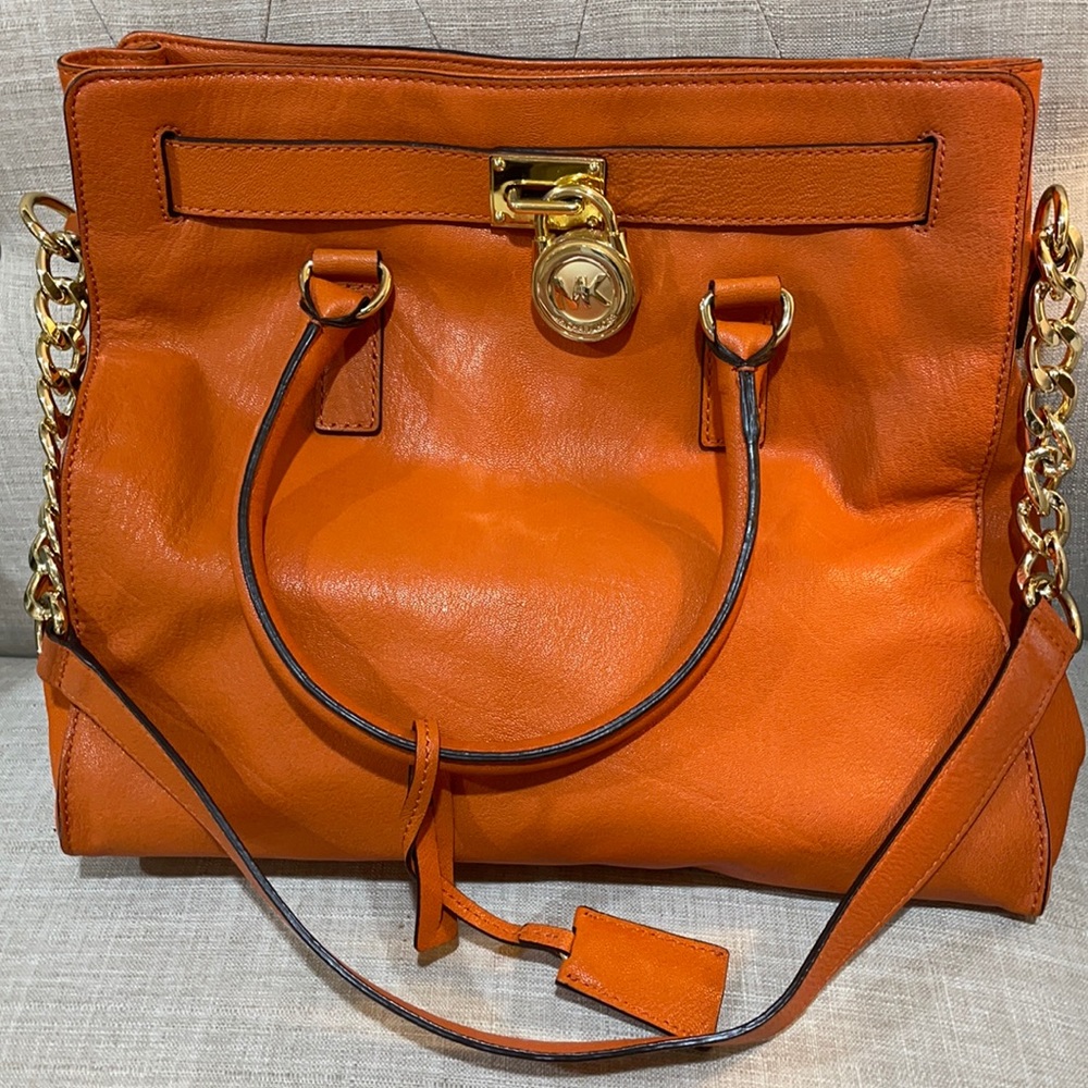 Michael Kors Large Hamilton North South Chain Tote Satchel